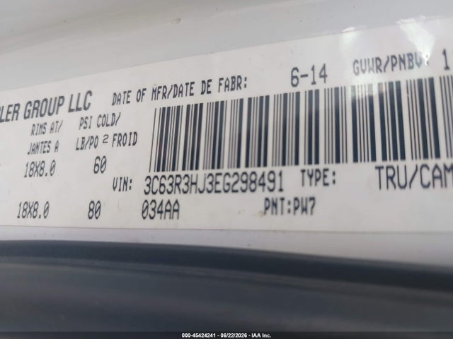 Aukcja sprzedaży 2014 Ram 3500 Slt, vin: 3C63R3HJ3EG298491, numer aukcji: 45424241