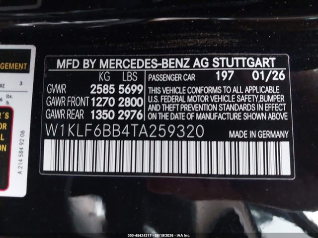 W1KLF6BB4TA259320 Mercedes-Benz E 450 4matic