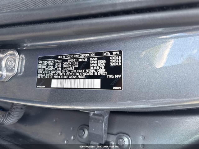 2020 Volvo Xc90 T6 Momentum 7 Passenger მანქანა იყიდება აუქციონზე, vin: YV4A22PK4L1579426, აუქციონის ნომერი: 45424388