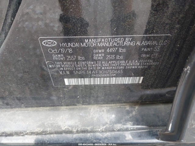 Hyundai Sonata Limited 2019 5NPE34AF1KH750665 Image 9