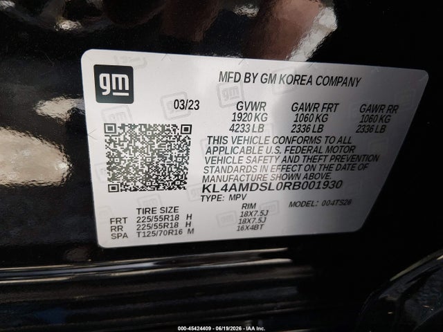 2024 Buick Encore Gx Sport Touring Fwd მანქანა იყიდება აუქციონზე, vin: KL4AMDSL0RB001930, აუქციონის ნომერი: 45424409
