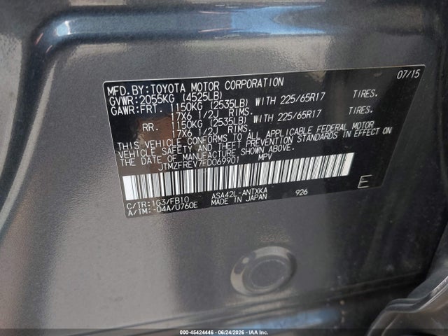Toyota RAV4 LE 2015 JTMZFREV7FD069901 Image 9