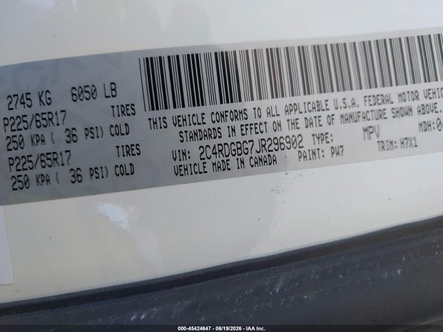Dodge Grand Caravan Se 2018 2C4RDGBG7JR296902 Image 9