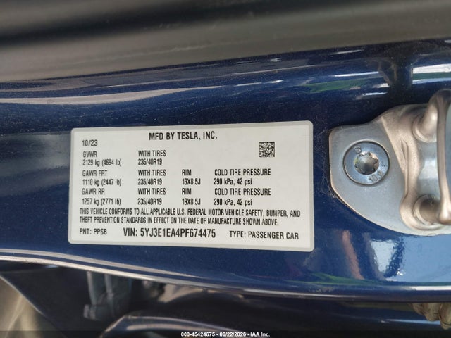 Tesla Model 3 Rear-wheel Drive 2023 5YJ3E1EA4PF674475 Image 9
