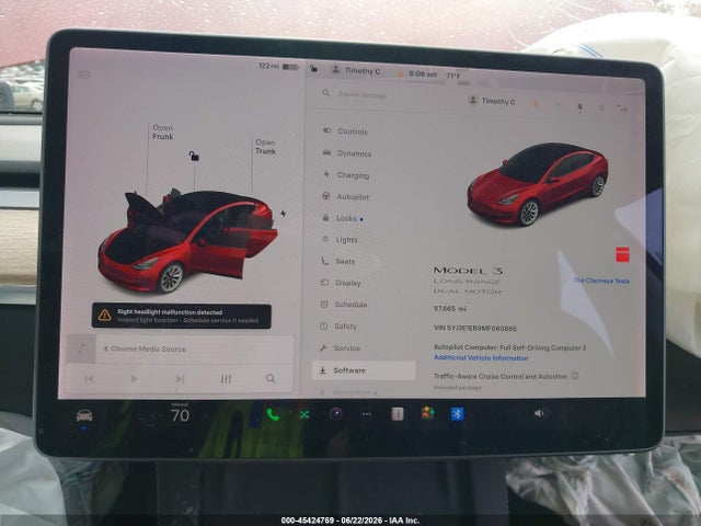 Tesla Model 3 Long Range 2021 5YJ3E1EB9MF060865 Image 7
