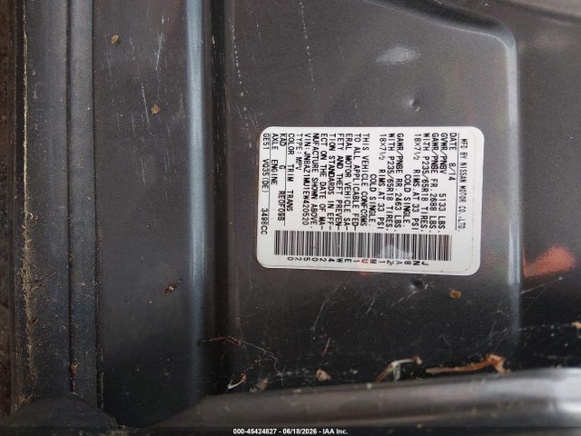 JN8AZ1MU1EW420520 Nissan MURANO SL