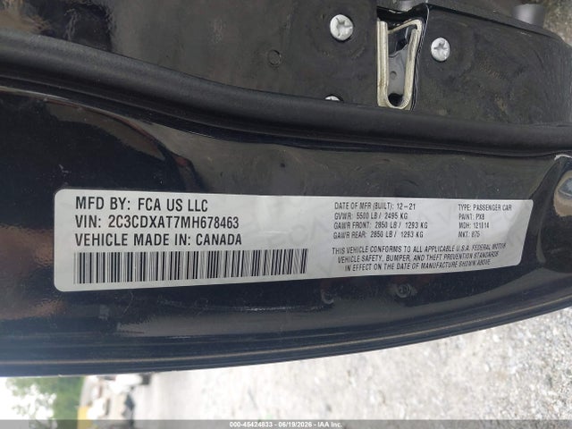 Aukcja sprzedaży 2021 Dodge Charger Police Rwd, vin: 2C3CDXAT7MH678463, numer aukcji: 45424833