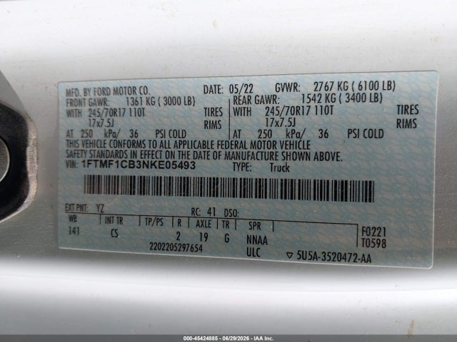 Ford F-150 Xl 2022 1FTMF1CB3NKE05493 Image 9