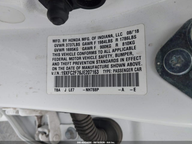 Honda CIVIC EX 2018 19XFC2F76JE207163 Image 9