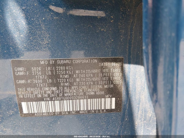 Продажа на аукционе авто 2025 Subaru Outback Wilderness, vin: 4S4BTGSD0S3286633, номер лота: 45424906