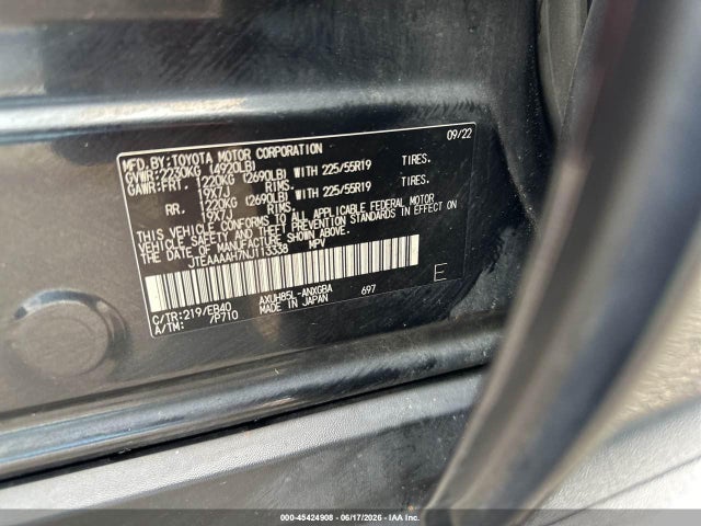 Auction sale of the 2022 Toyota Venza Xle, vin: JTEAAAAH7NJ113338, lot number: 45424908
