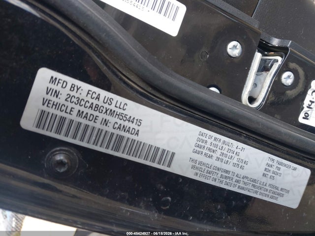 Aukcja sprzedaży 2021 Chrysler 300 300s, vin: 2C3CCABGXMH554415, numer aukcji: 45424927