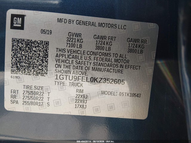 1GTU9FEL0KZ352605 GMC Sierra 1500 Denali