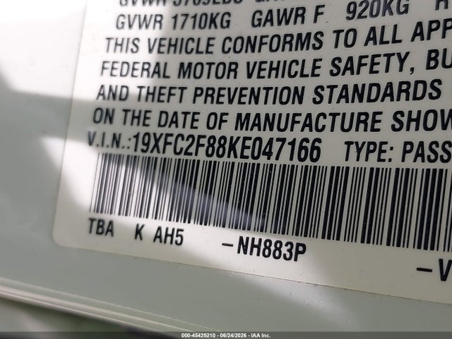 Honda Civic Sport 2019 19XFC2F88KE047166 Image 9