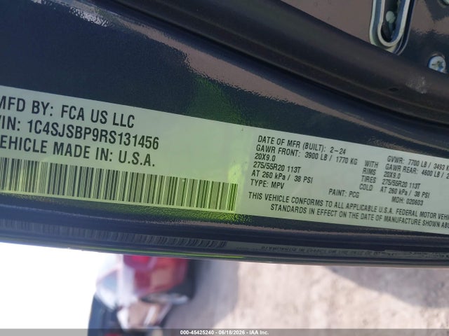 1C4SJSBP9RS131456 Jeep Wagoneer L Series Ii 4x4