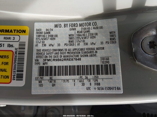3FMCR9B62RRE87848 Ford Bronco Sport Big Bend