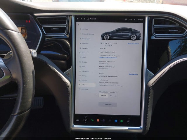 45425268 :رقم المزاد ، 5YJSA1E25HF231057 vin ، 2017 Tesla Model S 100d/60d/75d/90d/p100d مزاد بيع