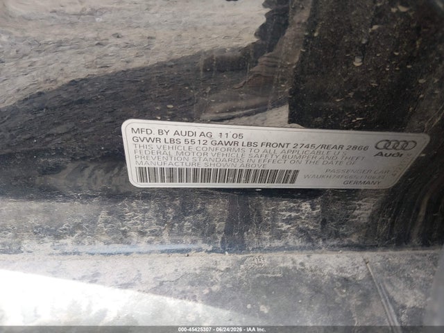 45425307 :رقم المزاد ، WAUKH74F66N110634 vin ، 2006 Audi A6 3.2 Avant مزاد بيع