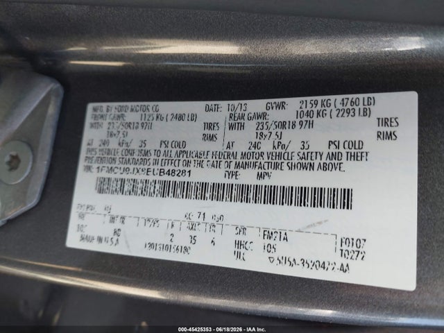 Ford Escape Titanium 2014 1FMCU9JX8EUB48281 Image 9