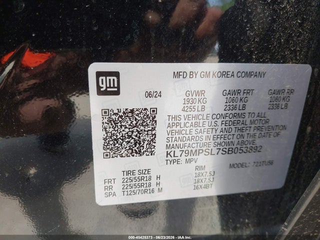 Продаж на аукціоні авто 2025 Chevrolet Trailblazer Fwd Lt, vin: KL79MPSL7SB053892, номер лоту: 45425373