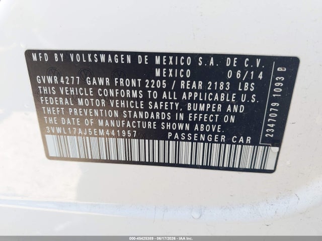 3VWL17AJ5EM441957 Volkswagen Jetta 1.8t Sel