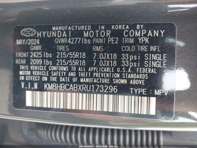 Hyundai Kona Sel 2024 KM8HBCABXRU173296 Image 9