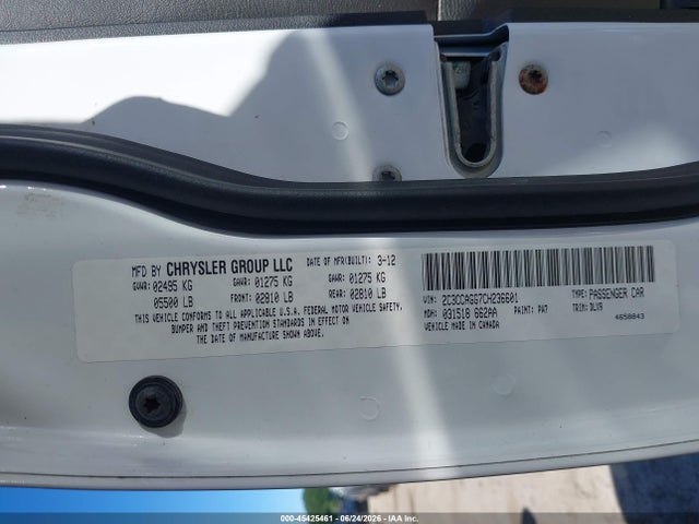 Продажа на аукционе авто 2012 Chrysler 300 S V6, vin: 2C3CCAGG7CH236601, номер лота: 45425461