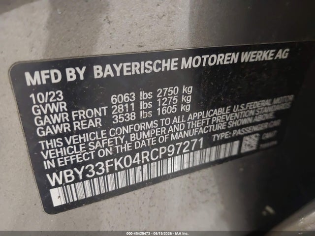 WBY33FK04RCP97271 BMW I5 Edrive40