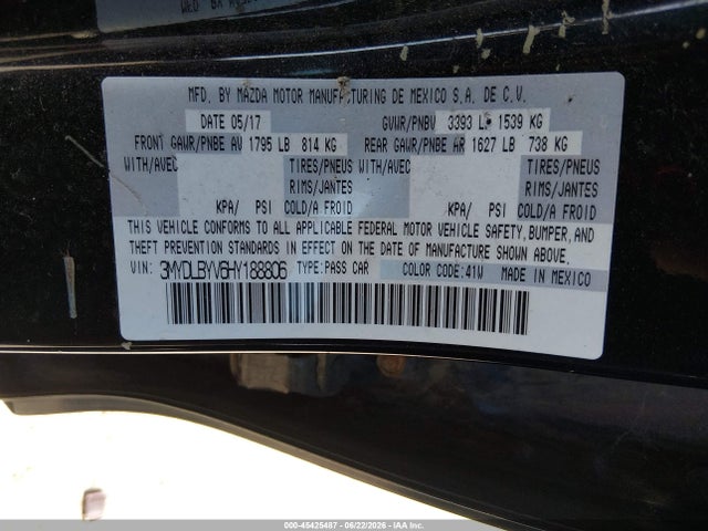 Продажа на аукционе авто 2017 Toyota Yaris Ia, vin: 3MYDLBYV6HY188806, номер лота: 45425487