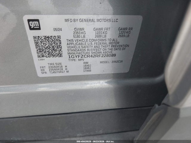 2024 Cadillac Xt4 Fwd Premium Luxury მანქანა იყიდება აუქციონზე, vin: 1GYFZCR42RF228089, აუქციონის ნომერი: 45425529