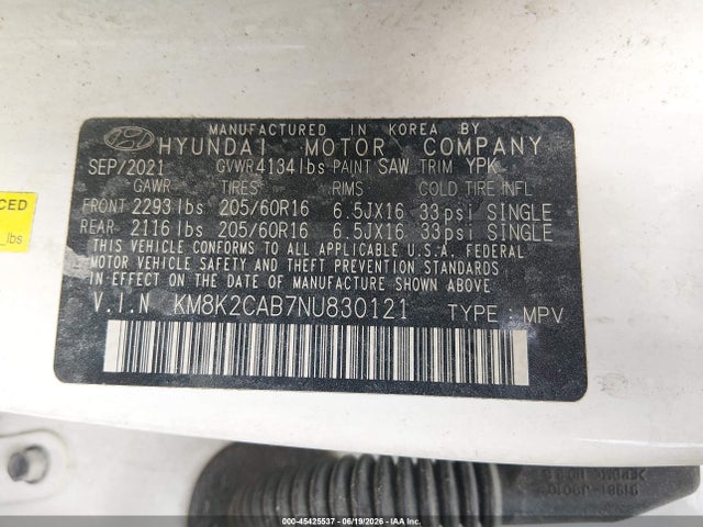 Hyundai Kona Se 2022 KM8K2CAB7NU830121 Image 9