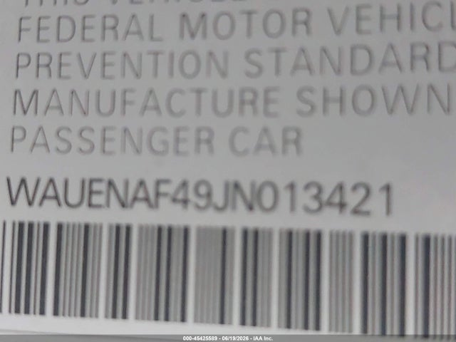 Продажа на аукционе авто 2018 Audi A4 2.0t Premium/2.0t Tech Premium, vin: WAUENAF49JN013421, номер лота: 45425589