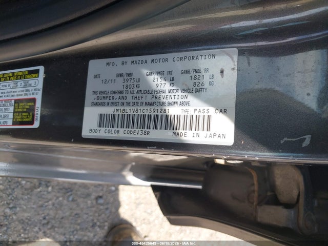 Продаж на аукціоні авто 2012 Mazda Mazda3 I Touring, vin: JM1BL1V81C1591281, номер лоту: 45425649