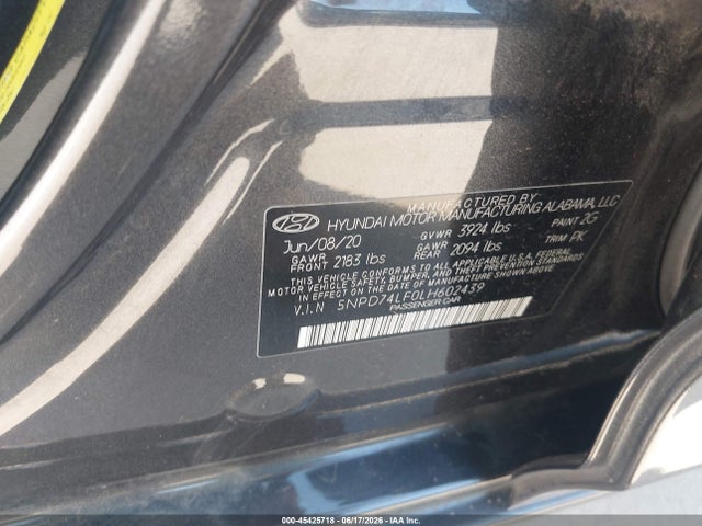 Hyundai ELANTRA SE 2020 5NPD74LF0LH602439 Image 9