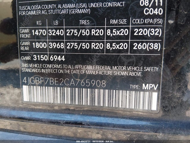 Продажа на аукционе авто 2012 Mercedes-benz Gl 450 4matic, vin: 4JGBF7BE2CA765908, номер лота: 45425731