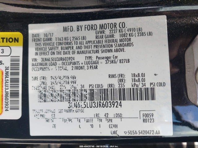 3LN6L5LU3JR603924 Lincoln Mkz Hybrid Select