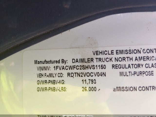 1FVACWFC2SHVS1150 Freightliner M2 106