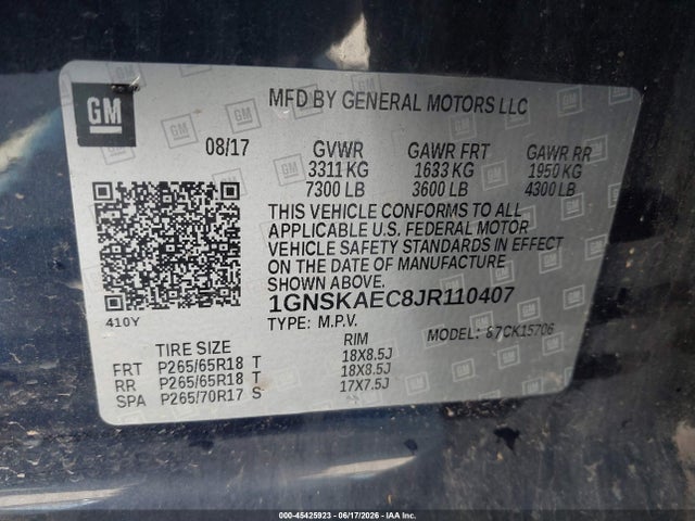 Chevrolet Tahoe Ls 2018 1GNSKAEC8JR110407 Image 9