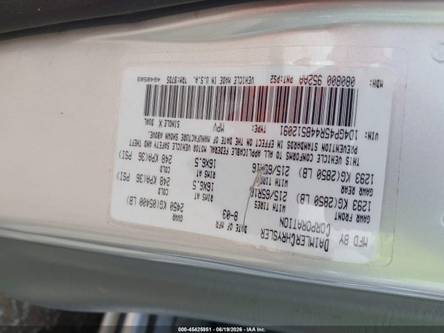 2004 Dodge Caravan Sxt მანქანა იყიდება აუქციონზე, vin: 1D4GP45R44B512091, აუქციონის ნომერი: 45425951