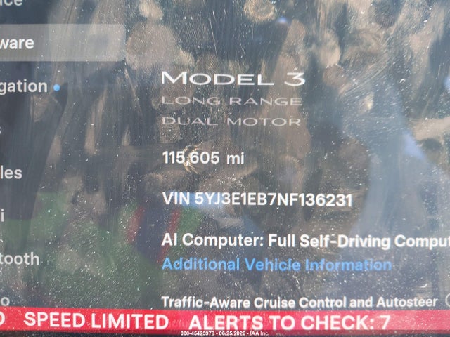 Aukcja sprzedaży 2022 Tesla Model 3 Long Range Dual Motor All-wheel Drive, vin: 5YJ3E1EB7NF136231, numer aukcji: 45425978