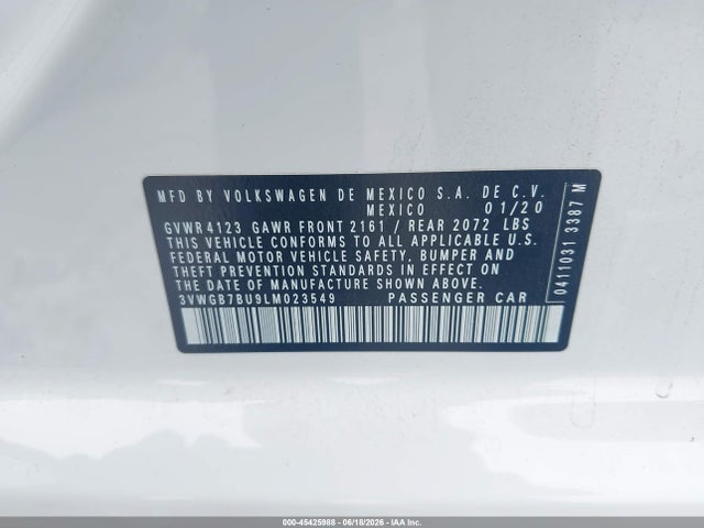 3VWGB7BU9LM023549 Volkswagen Jetta 1.4t Sel Premium