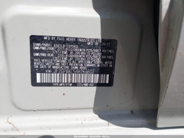 JF2GPAKC5HH261601 Subaru Crosstrek 2.0i Limited