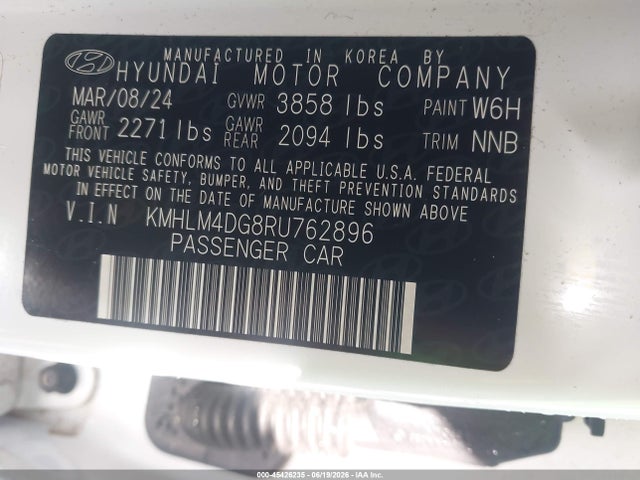 Aukcja sprzedaży 2024 Hyundai Elantra Sel, vin: KMHLM4DG8RU762896, numer aukcji: 45426235
