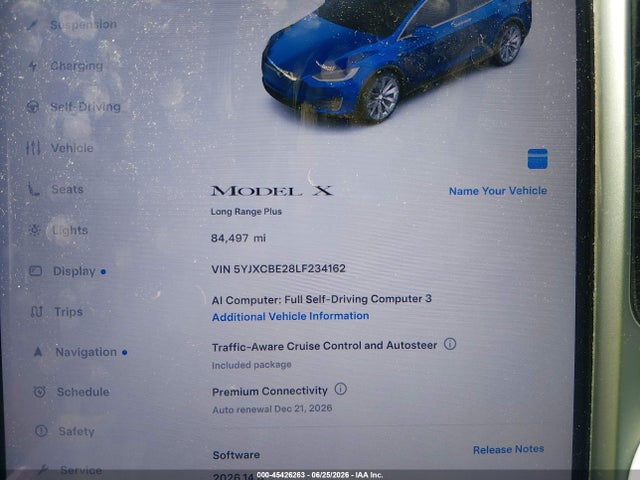 Продаж на аукціоні авто 2020 Tesla Model X Long Range Dual Motor All-wheel Drive/long Range Plus Dual Motor All-wheel Drive, vin: 5YJXCBE28LF234162, номер лоту: 45426263