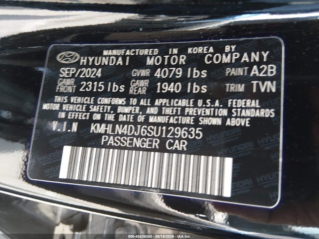 KMHLN4DJ6SU129635 Hyundai Elantra Hybrid Limited