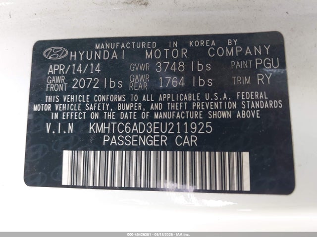 Hyundai Veloster Base W/black 2014 KMHTC6AD3EU211925 Image 9