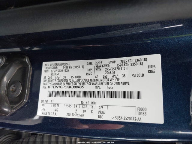 Ford F-150 Xlt 2019 1FTEW1CP6KKD90435 Image 9