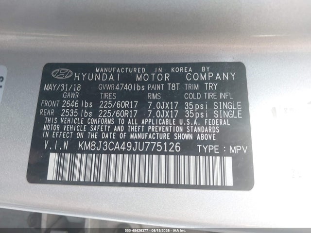 Hyundai Tucson Sel Plus 2018 KM8J3CA49JU775126 Image 9