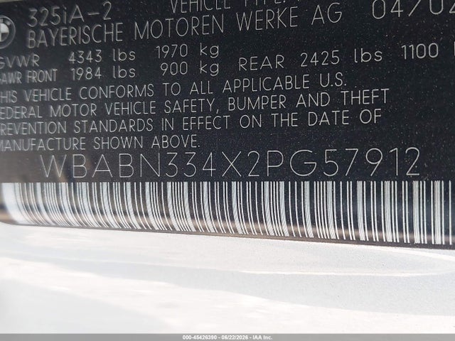 Aukcja sprzedaży 2002 Bmw 3 Series 325ci, vin: WBABN334X2PG57912, numer aukcji: 45426390