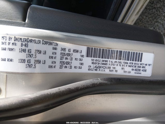 45426392 :رقم المزاد ، 1J4GW58N74C241000 vin ، 2004 Jeep Grand Cherokee Limited مزاد بيع